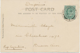 GB 1904 EVII 1/2d Blue-green As Single Postage On VF Postcard CDS "WEST-NORWOOD.S.E" To BUENOS AIRES, ARGENTINA - Storia Postale