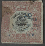 FISCAUX - BEER  Stamp Revenue (série : 1875) Sixteen And Two Third Cents - Fiscali