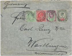 GB 1907, King EVII 1/2d, 1d, 1 1/2d And 2d (both Chalky Coated Paper) As Extremely Rare Four-color Mixed Franking - Briefe U. Dokumente