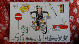 CPSM ILLUSTRATEUR OZIOUL LES ENNEMIS DE L AUTOMOBILE  LE MOTARD - Oziouls