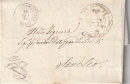 A96. Monte Cerignone. 1863. Lettera In Franchigia, Con Doppio Cerchio MACERATA FELTRIA MARCHE.  Completa Di Testo - Marcophilia