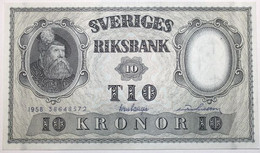 Suède - 10 Kronor - 1958 - PICK 43f.21 - NEUF - Sweden