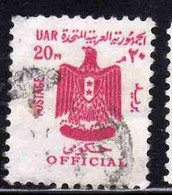 UAR EGYPT EGITTO 1966 1968 OFFICIAL STAMPS ARMS EAGLE 20m USED USATO OBLITERE' - Servizio