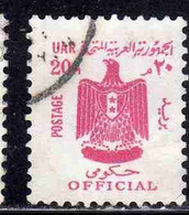 UAR EGYPT EGITTO 1966 1968 OFFICIAL STAMPS ARMS EAGLE 20m USED USATO OBLITERE' - Dienstzegels