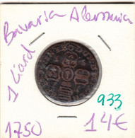 CR0933 MONEDA ALEMANIA BAVARIA 1 LIARD 1750 14 - Other & Unclassified