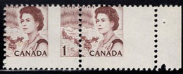 CANADA(1967) Arctic Scene. Aurora Borealis. QE II. Vertical Misperforation In Pair. Scott No 454. - Abarten Und Kuriositäten