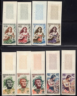 FRENCH POLYNESIA(1958) Natives. Set Of 9 Imperforates. Scott Nos 182-90, Yvert Nos 1//11. - Sin Dentar, Pruebas De Impresión Y Variedades