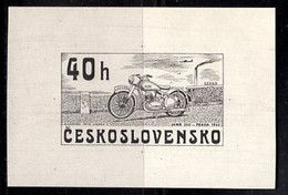 CZECHOSLOVAKIA(1975) Jawa 250 (1945). Die Proof In Black. Scott No 2020, Yvert No 2119. Czech Proofs Are Very Rare - Proofs & Reprints