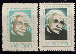 VIETNAM(1979) Einstein. Error Missing Color Black. Scott No 983, Yvert No 165. Normal Stamp Shown For Comparison. - Albert Einstein