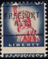 U.S.A.(1954d) Statue Of Liberty. Horizontal Misperforation Cutting Off The Top Of The Torch. Scott No 1042. Yvert No 582 - Variétés, Erreurs & Curiosités