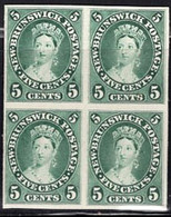 NEW BRUNSWICK(1860) Victoria. Proof Bl/4 On Card Stock. Scott No 08. - Other & Unclassified