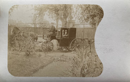 Automobile - Carte Photo - Beau Fiacre Cocher Attelage - Taxi & Fiacre