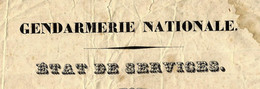 1850 GENDARMERIE NATIONALE ETAT DE SERVICES Jean Vollani SIGNATURES ET CACHETS ETAT COURANT - Historical Documents