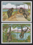 Tanzanie - BF N°152 + 153 - Faune - Singe - Cote 12€ - ** Neufs Sans Charniere - Tansania (1964-...)