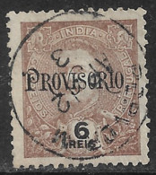 Portuguese India – 1902 King Carlos With PROVISORIO 6 Réis Used Stamp - Portuguese India
