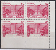 Block Of 4, India MNH 1988, Bhakra Dam, For Energy, Electricity, Irrigation For Agriculture - Blocchi & Foglietti