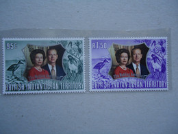 BRITISH INDIAN OCEAN TERRITORY BIOT MNH  2  STAMPS  BIRD BIRDS 1972 WEDDING - Territorio Británico Del Océano Índico