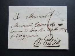 Delcampe - Frankreich Departement Conquis 86 Soignies Kleiner Faltbrief Ohne Inhalt Nach Paris Mit Ank. Stempel - 1792-1815: Départements Conquis