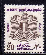 UAR EGYPT EGITTO 1972 1973 OFFICIAL STAMPS ARMS EAGLE 20m USED USATO OBLITERE' - Dienstzegels