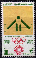 UAR EGYPT EGITTO 1972 AIR POST MAIL AIRMAIL OLYMPIC GAMES MUNICH WEIGHT LIFTING 30m USED USATO OBLITERE' - Oblitérés