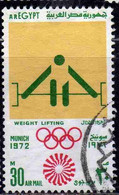 UAR EGYPT EGITTO 1972 AIR POST MAIL AIRMAIL OLYMPIC GAMES MUNICH WEIGHT LIFTING 30m USED USATO OBLITERE' - Oblitérés