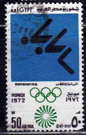 UAR EGYPT EGITTO 1972 AIR POST MAIL AIRMAIL OLYMPIC GAMES MUNICH SWIMMING 50m USED USATO OBLITERE' - Oblitérés