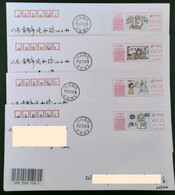 China Covers,with " Vaccination Covid-19 Daily"postage Machine Stamp, Color Postmark, First Day Real Envelope ，4covers - Covers