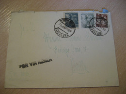 BARCELONA 1942 To Sevilla + Ayuntamiento Stamp On Air Mail Cancel Cover SPAIN - Barcelona