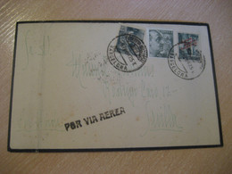 BARCELONA 1942 To Sevilla + Ayuntamiento Stamp On Air Mail Cancel Duel Condolence Cover SPAIN - Barcelona