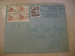 BARCELONA 1943 To Sevilla + Ayuntamiento Stamp On Cancel Cover SPAIN - Barcelona