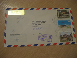 TAIPEI 1979 To Barcelona Spain Registered Air Mail Cancel Cover 3 Stamp TAIWAN Formosa CHINA - Lettres & Documents