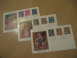 Poste Vaticane 1966 Labour 9 Stamp 3 FDC Cancel Cover VATICAN Italy Religion - Briefe U. Dokumente