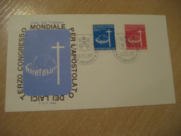 Poste Vaticane 1967 Congresso Mondiale Apostolatu Laicorum 2 Stamp FDC Cancel Cover VATICAN Italy Religion - Briefe U. Dokumente