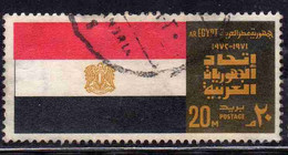 UAR EGYPT EGITTO 1972 CONFEDERATION OF ARAB REPUBLICS FLAG FIRST ANNIVERSARY 20m USED USATO OBLITERE' - Oblitérés