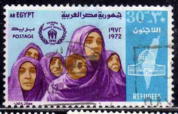 UAR EGYPT EGITTO 1972 UN DAY ONU REFUGEES UNRWA EMBLEM MAP OF PALESTINE 30m USED USATO OBLITERE' - Oblitérés