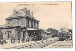 CPA 14 Pont L'Evêque La Gare Au Passage Du Rapide Paris Trouville Train - Pont-l'Evèque