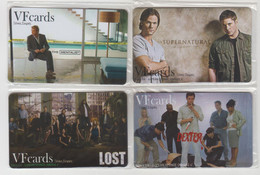 GREECE - Famous TV Series,Set 4 VF Promotion Prepaid Cards(Sample),tirage 450,exp.date 30/09/11,mint - Grèce