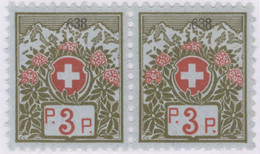 Schweiz Portofreiheit Zu#3A Paar ** Postfrisch 3Rp. Kl#638 Pro Juventute Ausgeliefer 22000 Stk. - Franchigia