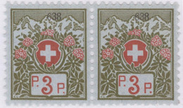 Schweiz Portofreiheit Zu#3A Paar ** Postfrisch 3Rp. Kl#638 Pro Juventute Ausgeliefer 22000 Stk. - Franquicia