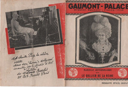 Cinéma/ Programme Officiel Gratuit/ GAUMONT-PALACE/ Marcelle JEFFERSON-COHN/ "Le Collier De La Reine"/1929        CIN120 - Programme