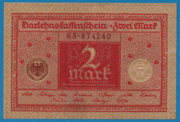 DEUTSCHES REICH 2 MARK 01.03.1920  # 65.872240 P# 59  DARLEHENSKASSENSCHEIN - Imperial Debt Administration