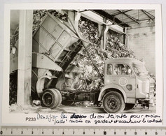 Photo 12x15cm - Benne à Ordures CGEA, Camion SAVIEM JL20, Usine Traitement Déchets à Localiser. Paris? Epreuve CROMALIN - Automobili