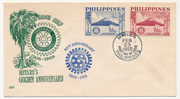 PHILIPPINES - Env FDC - Cinquantenaire Du Club - ROTARY INTERNATIONAL - 23 Février 1955 - Filippijnen