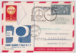 MiNr. 1324  Polen 1962, 21. Juli. „Polnische Nordgebiete“ - Auf Ballonflugbeleg Mit Vignette - Globos