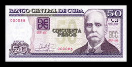 Cuba 50 Pesos Calixto García Iñiguez 2018 Pick 123L Low Serial 000088 SC UNC - Cuba