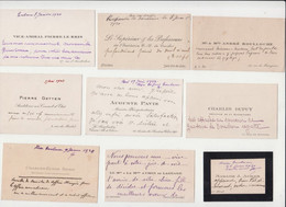 9 Cartes De Visites De Personnalites Entre 1920 1930  (1) - Cartoncini Da Visita