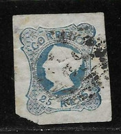 1853 Portugal #2 D,Maria I 25rs Blue Used Some Flaws - P1633 - Gebruikt