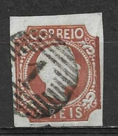 1855-1856 Portugal #5 D,Pedro V 5rs Brown Used Some Flaws - P1634 - Used Stamps