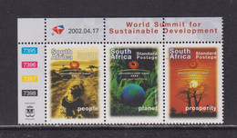 SOUTH AFRICA - 2002 Sustainable Development Never Hinged Mint As Scan - Nuevos