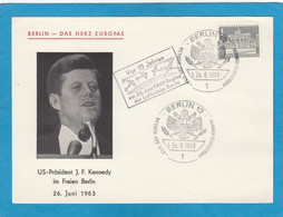US - PRÄSIDENT J.F. KENNEDY IM FREIEN BERLIN 26. JUNI 1963. - Storia Postale